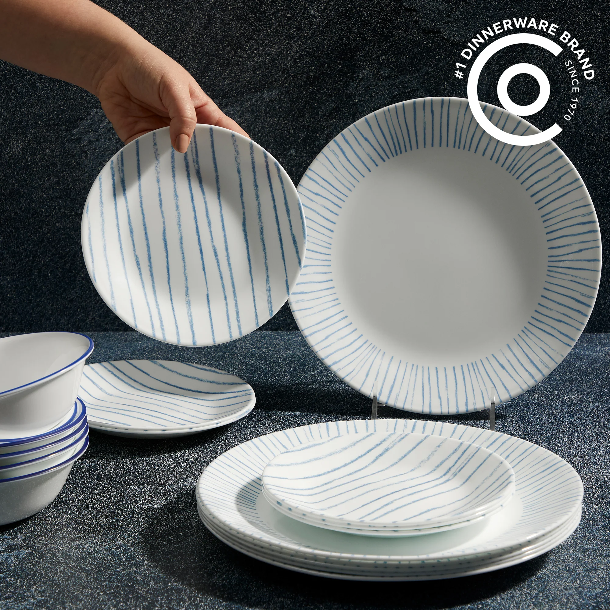 Corelle® Nautical Stripes 18-piece Dinnerware Set, Service for 6 - Image 3
