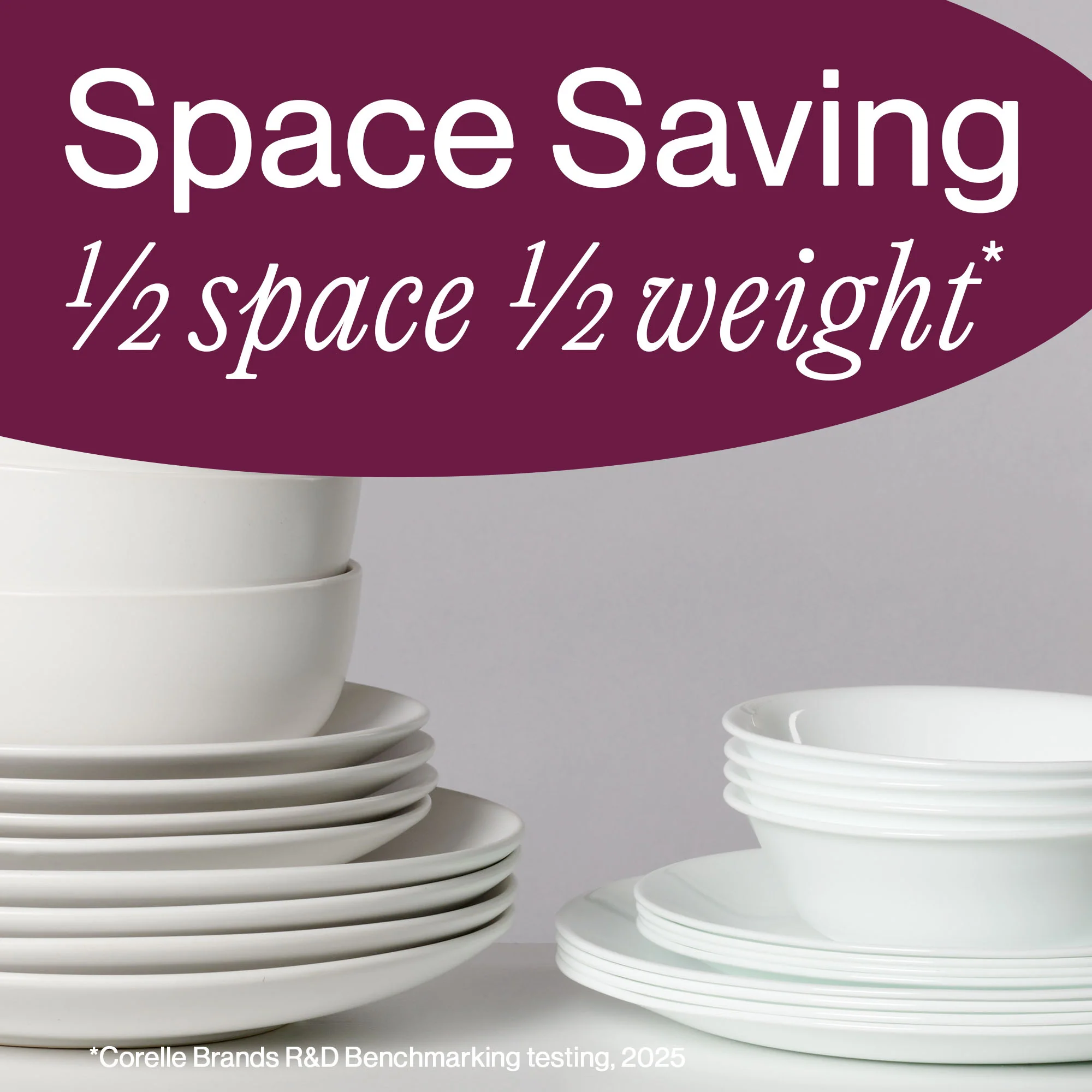 Corelle® Winter Frost White Dinnerware Set – Service for 6 + Salad Plates - Image 5